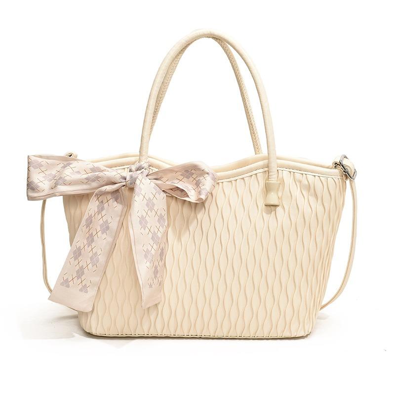 Summer Simple Large-capacity Tote Bag New Temperament Casual Striped Shoulder Bag Commute To Work Handbag