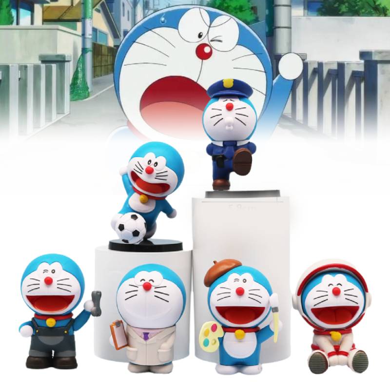 Toy Doraemon 6pcs  Police Football Players Workers Scientists Painter Astronaut