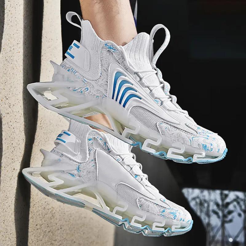 Men Sneakers Flying Woven Casual Sports All-match Men's Shoes Plus Size Shoes Shock Absorption TPU Sole Air 46