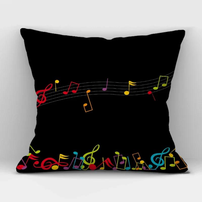1Pcs/Set Music Series Printed High Qulity Linen Decorative Pillow Case Black White Cushion Cover Car Seat Sofa Decor 45X45Cm