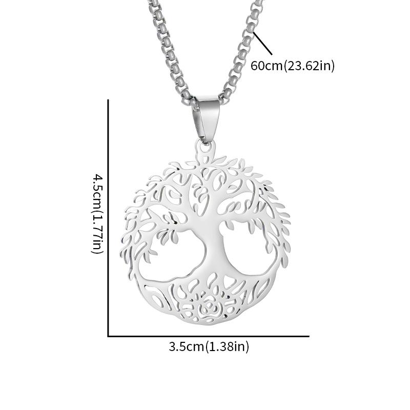 High Quality Stainless Steel Tree of Life Pendant World Tree Necklace Men Women Fashion Lucky Amulet Jewelry