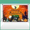 Durable Polyester Halloween Flag Witch Castle Halloween Party Decoration Fabric Flag
