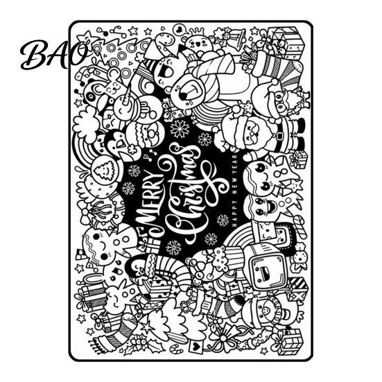 Christmas Art Crafts for Children DIY Coloring Blanket Kids Adults, Color Your Own Throw Blanket, 39.4" x Holiday Party Activities Groups 55.1"