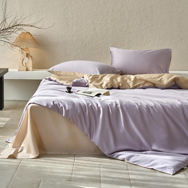 Hochwertiges Bettwäscheset aus 65 % Lyocellfaser und 35 % Baumwolle, Queen-Size-Bettwäscheset mit frischem Naturpflanzenmuster und Bettlaken, Steppdeckenbezug und Kissenbezug