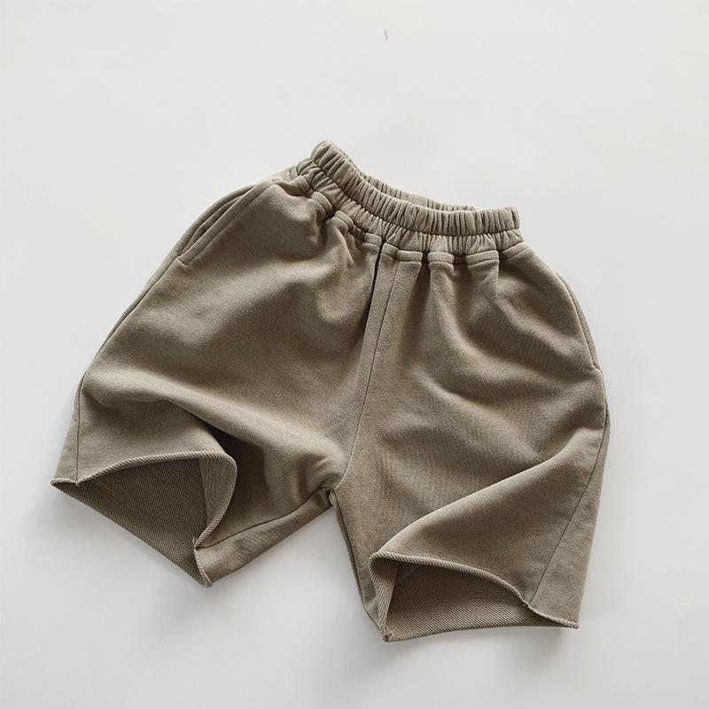 Kids' Summer Cotton-Feel Shorts - Lightweight, Versatile Straight-Leg Sweatpants for Boys & Girls, Korean Style
