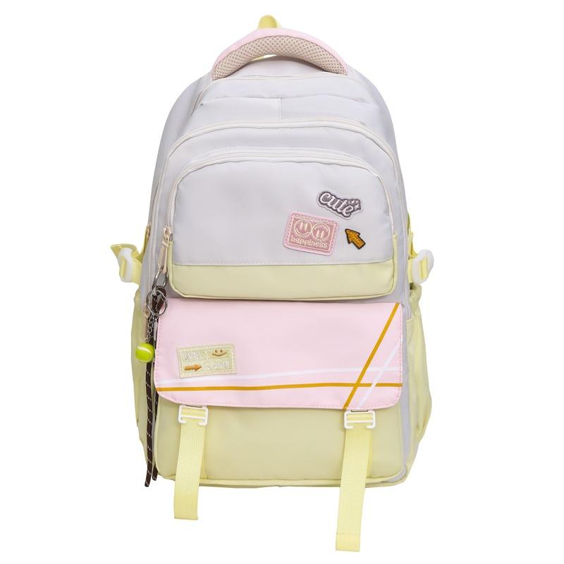 High value contrasting colors and large capacity, junior high school and high school student schoolbag 25 new cute little fragrant wind backpack