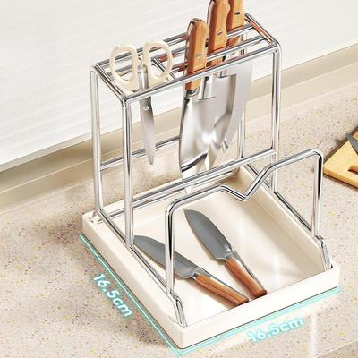 Cutting Board Holder Rack Knife Rustproof Multipurpose Space Saving Drainer Organizer