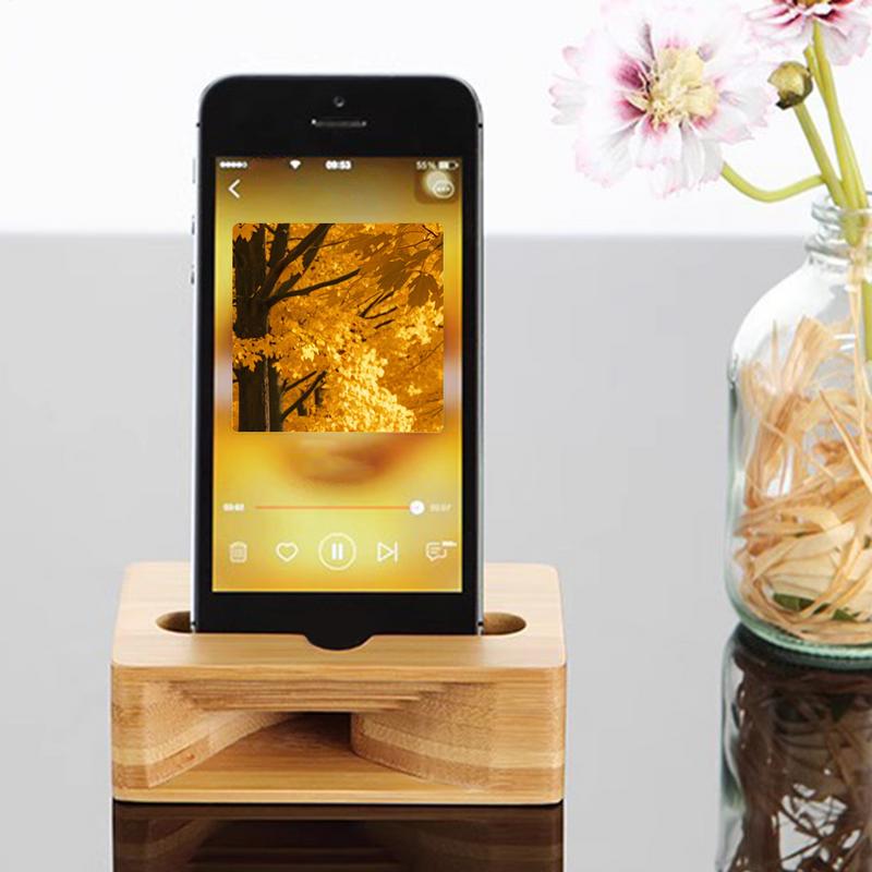 Wood Cell Phone Stand Mobile Phone Sound Amplifier Stand Wooden Cell Phone Stand with Sound Amplifier Phone Holder Desk Support