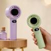 With LED Display Portable Handheld Fan USB Rechargeable Pocket Fan Electric Hand Fan Summer Use