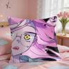 Alien Stage Mizi Anime Girl Pink Cushion Cover Square Short Plush Pillow Case Living Room Sofa Home Decor Funda X