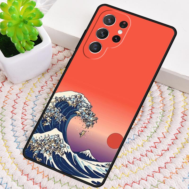 Japanese Wave Art Silicone Phone Case For Samsung Galaxy Note 10 Pro S26 S25 S24 S23 S22 S21 Plus S25Ultra Capa Cover