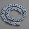 Collana Uomo Stile Hip Hop Cuban Link da 15mm con Chiusura a Rombo Completamente Pavimentata di Diamanti