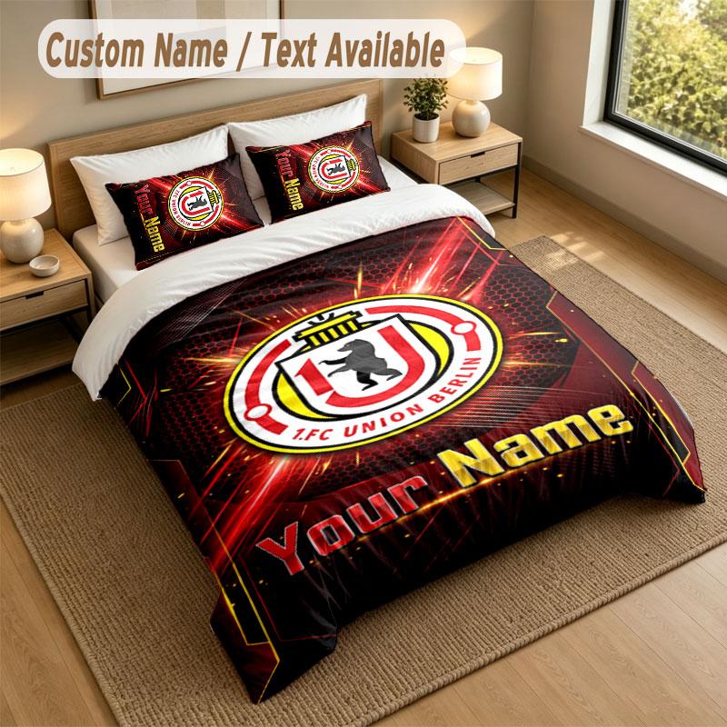 Bedding Set 1 Duvet Cover 2 Pillowcases Union Berlin FC Print Soft Bed Linen Bedroom Decor