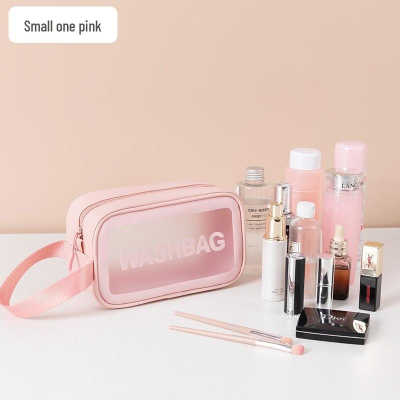 Double Layer Wet & Dry Separation Toiletry Bag - Portable Frosted Handheld Makeup & Swim Bag