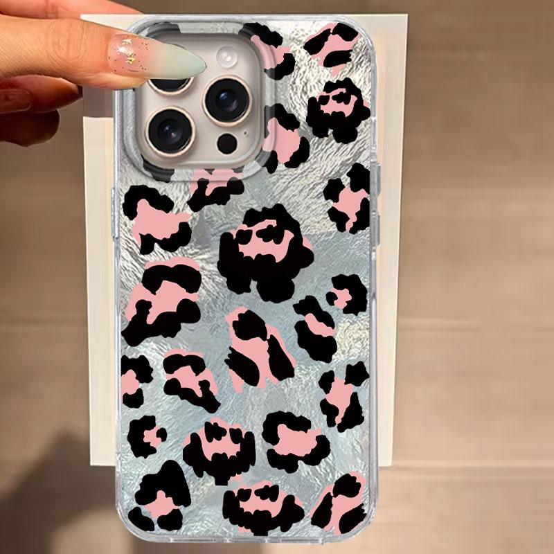 For iPhone 16 15 14 13 12 7 8 Plus Pro Max 16e 11 SE 2020 XS XR 5G Phone Case Fashion Korean Cute Leopard Print Vortex Pattern