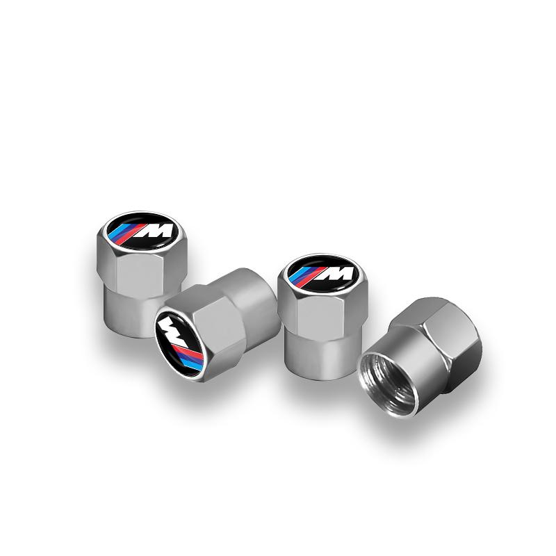For BMW 1 W E82 4PCS Aluminum Alloy Car Wheel Tire Valve Cap Stem For BMW 50th Kith F30 F10 E90 E46 E60 E70 E39 E36 E87 X7 E92 E91 E28 X3 X1