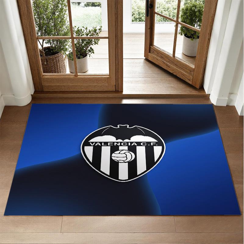 Valencia FC Design Crystal Velvet Rug Soft Decorative Mat for Bedroom Entrance