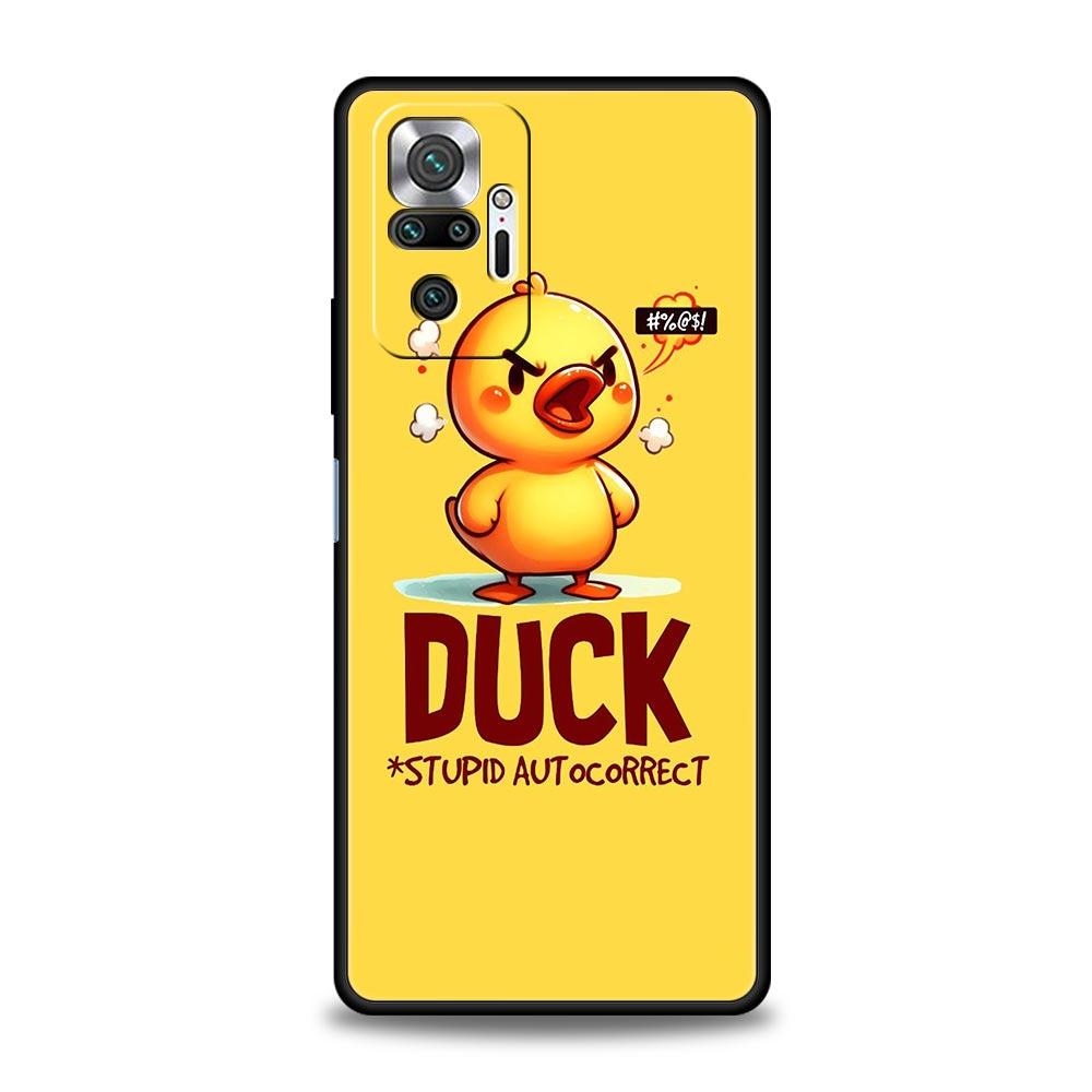 Cartoon Duck Phone Case Cover for Redmi 14C 10C Note 15 14 13 12 10 11 K40 Pro Plus 5G Shockproof Soft TPU Shell Fundas Capas