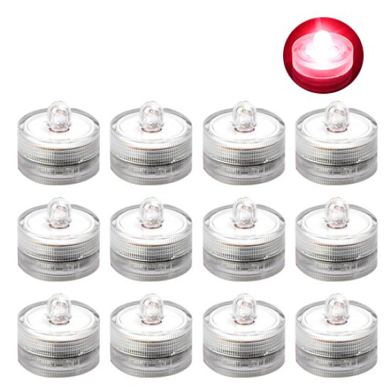 12 Stück Tauchfähige Wasserdichte Hochzeits-Teelichtlampe Batteriebetriebene LED-Lichter