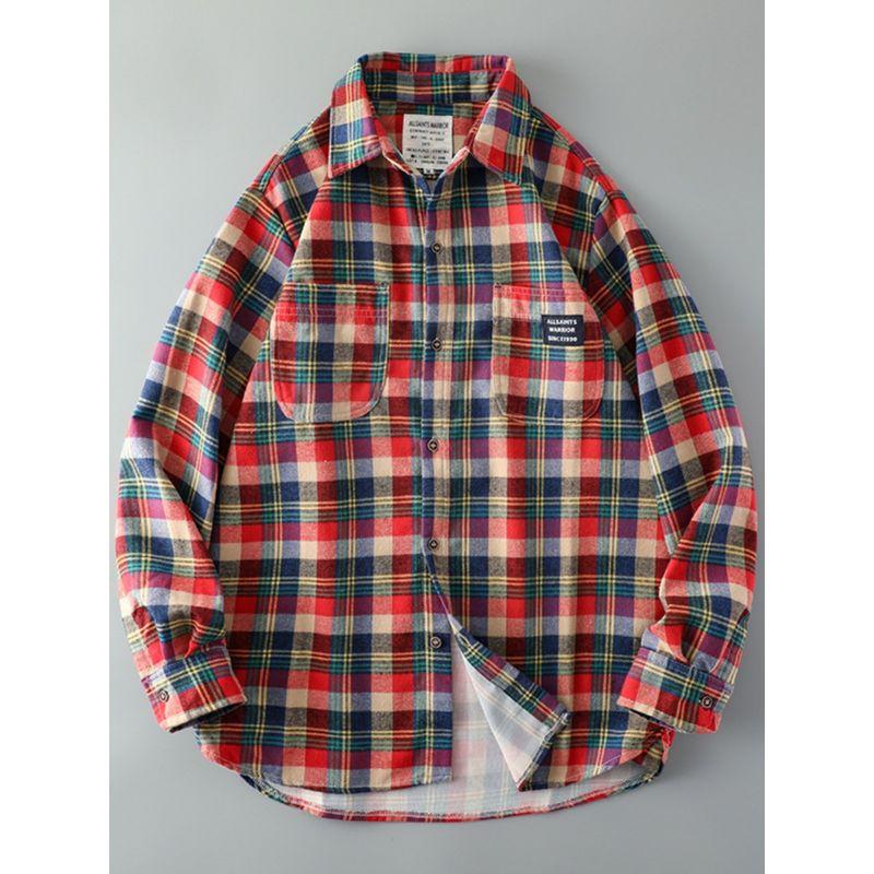 Brushed Long Sleeve Casual Export Parka Plaid Shirt