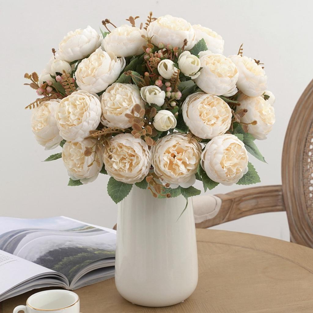 7 Gabeln Seide Künstliche Blume Pfingstrose Haus Raum Hochzeitskranz Festival Party Außenbogen Hintergrund Dekor Blumengesteck