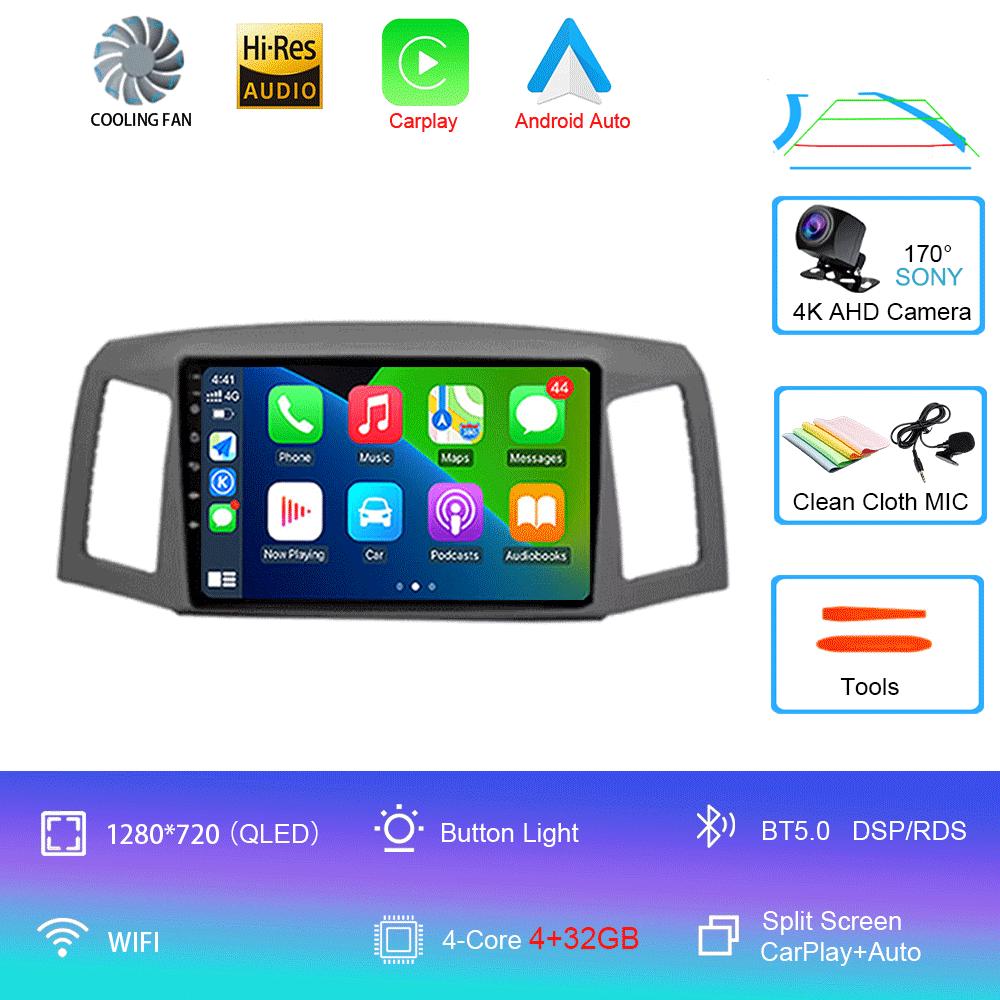 Android 14 Car Radio For JEEP Grand Cherokee 2004-2007 Car Radio Multimedia Video Player Navigation GPS Stereo wireless Carplay