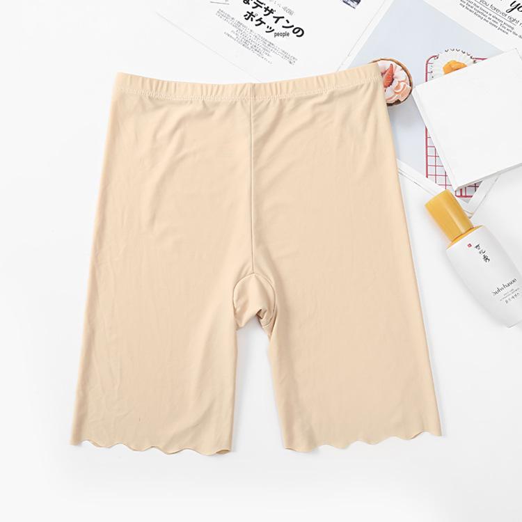 

Шорты-боксеры Ice Silk Anti-Exposure размера Plus с высокой талией – женские дышащие, эластичные леггинсы-боксеры XL (55-65 kg) телесный