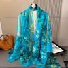 Small Flower Full of Stars Print Women Elegant Chiffon Georgette Bandana Scarf Summer Beach Sunscreen Thin Hijab Shawl