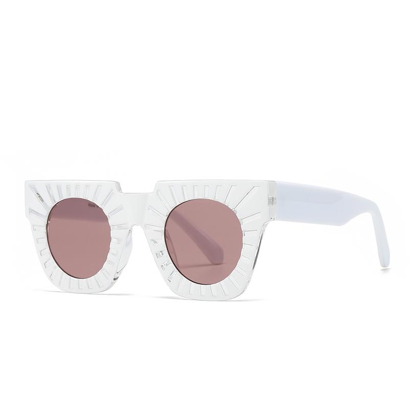 

Popular Square Sunglasses with Rice Nail Design European American Street Photography Ins Fashion Trendy