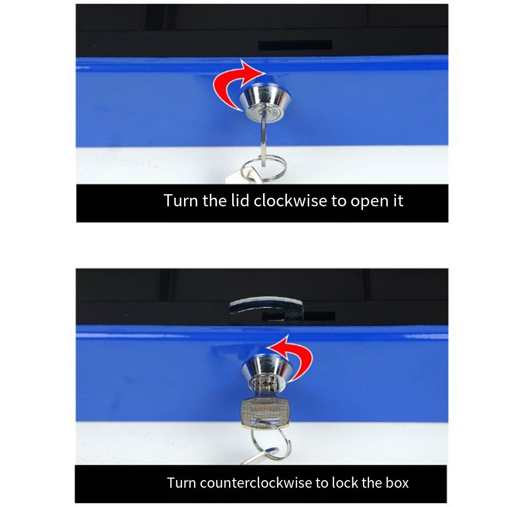 Small/Large Metal Money Box Safe Lock Storage Box Durable Locking Cash Box  Home