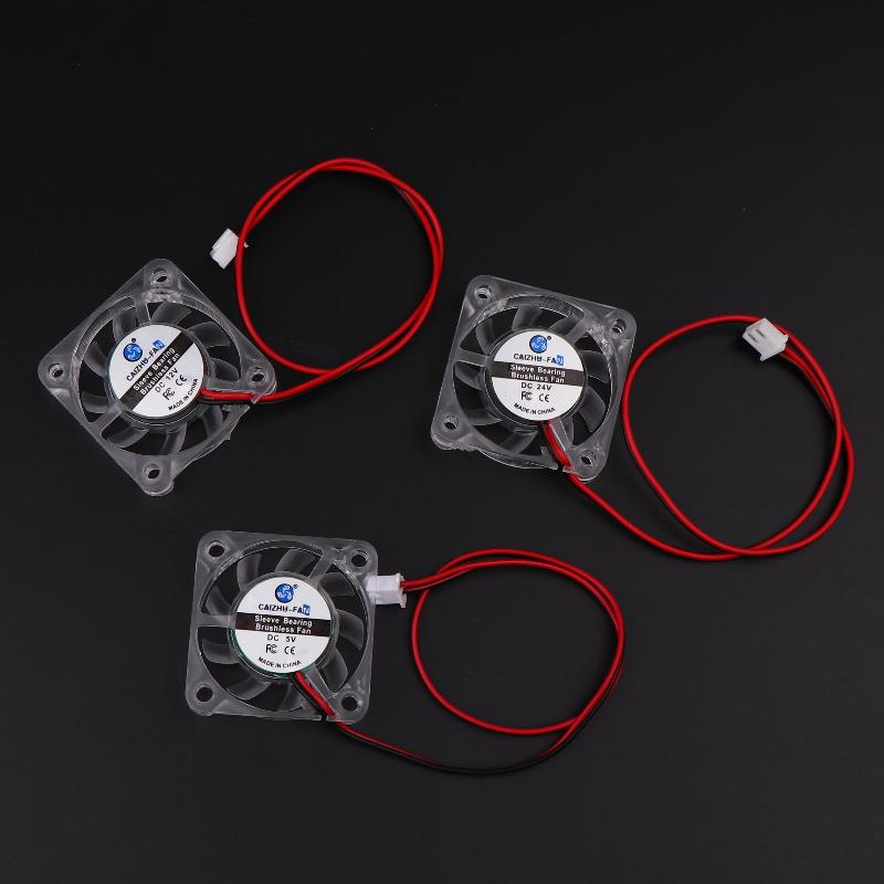 1 Piece Hydraulic Bearing Brushless 3D Printer Cooling Fan 4010 5/12/24V Transparent Cooling Fan For 3D Printer Dc 2Pin