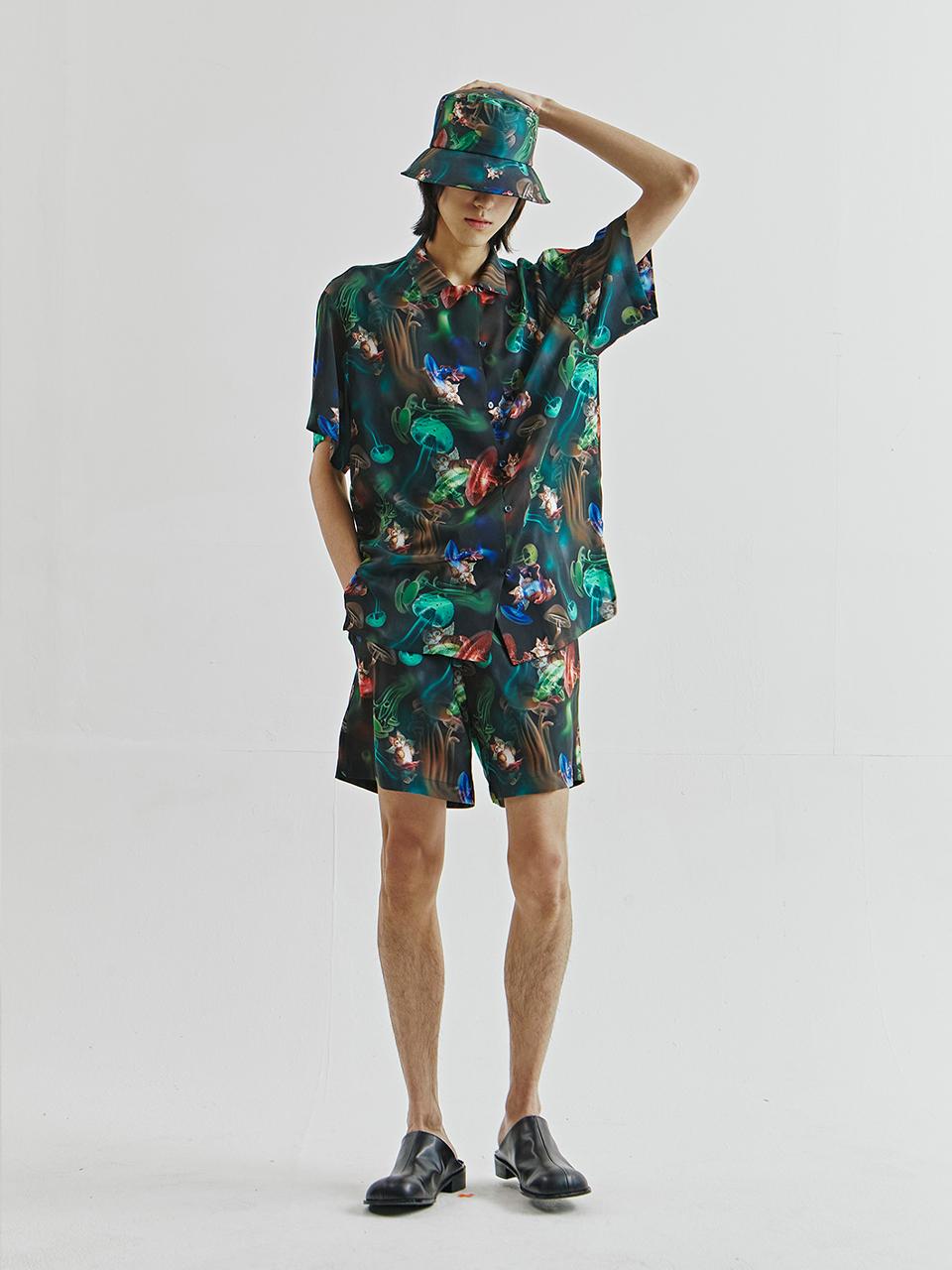 Vegan Tiger Men S Print Half Shirt (Multi) Free