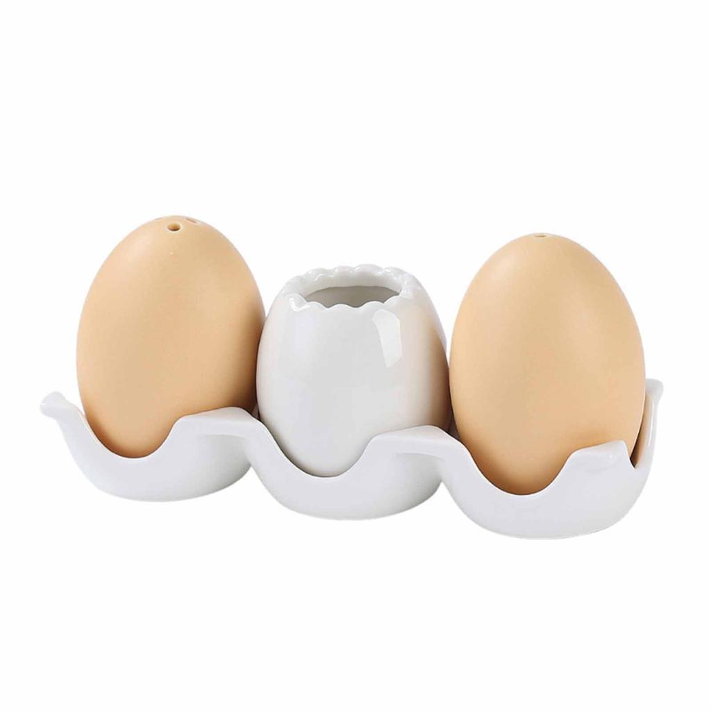 Egg,Shaped Ceramic Seasoning Bottles, ,Free Containers for Household, Kitchen, Restaurant & Hotel, Easy,Clean Condiment Jars