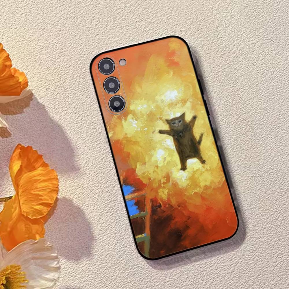 

Cat Memes F-Funny Cute Phone Case For Samsung Galaxy A73,A72,A71,A70,A53,A52,A51,Soft Silicone Black Cover Samsung a22 4g