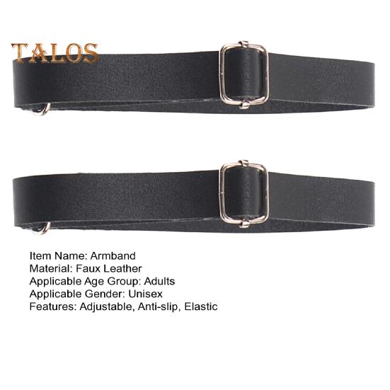 1 Pair Unisex Armband Adjustable Faux Leather 1.5CM Width Solid Color Elastic Shirt Sleeve Holder Arm Cuffs Bands Party Wedding Clothing Accessories
