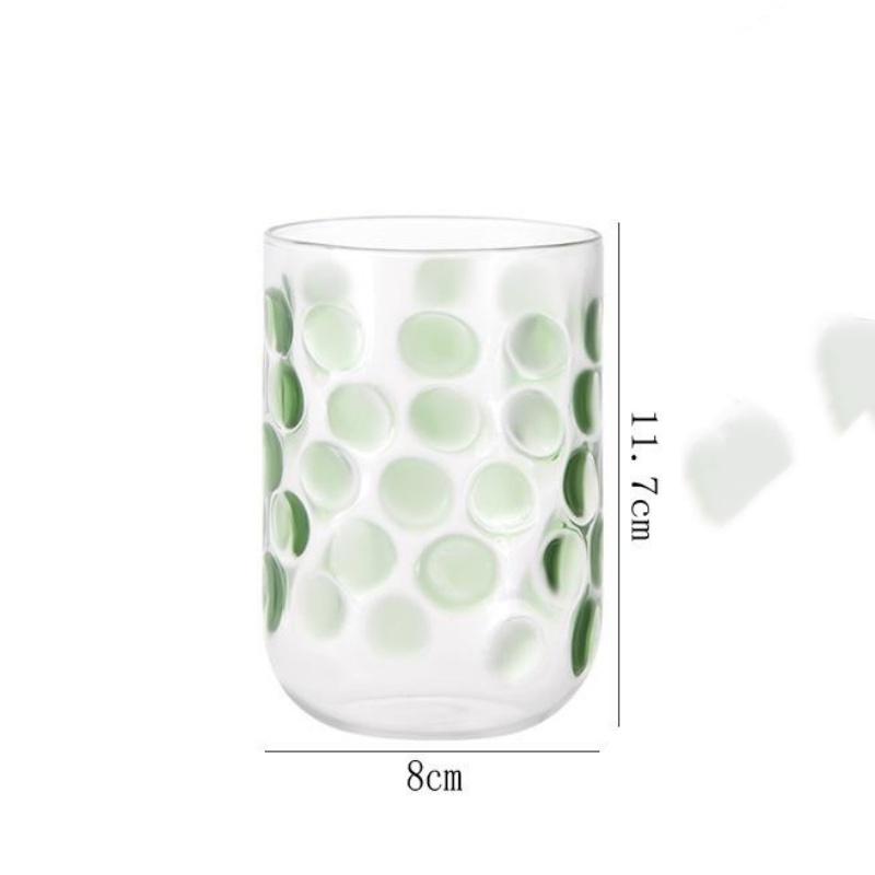 BRCreative Polka Dot Glassware Juice Red Wine Glasses Drinking Glasses Rise-and-fall Wave Points Coffee Mug Cocktail GlassEY