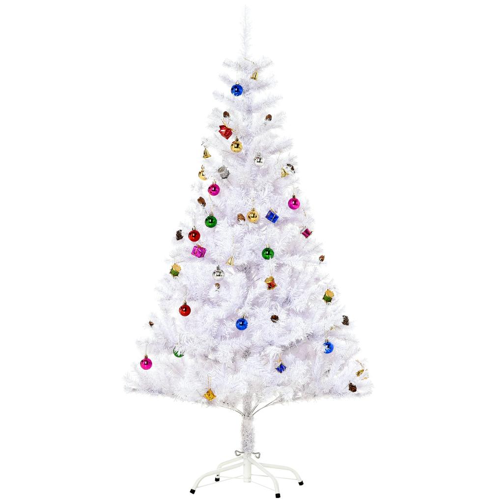 Artificial Christmas Tree 150cm White with Decorations