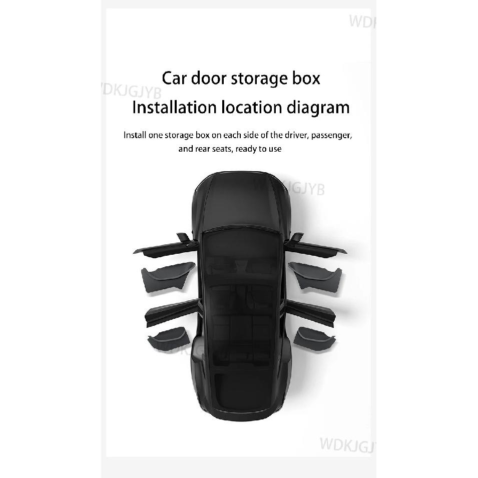 For Tesla Model YL Launch 2026 TPE Door Side Storage Box Front Rear Door Slot Organizer Tray Protector Model YL Door Storage Box