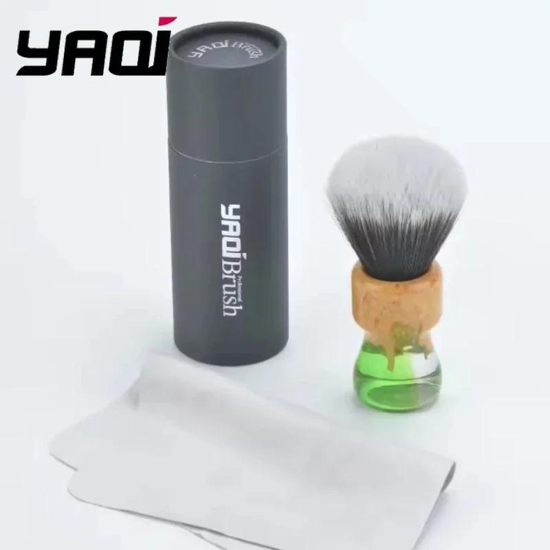 YAQI Goblin 24mm Men's Travel Shaving Brush Synthetic Husky Knot with Shaving Soap Kit - Grooming Essentials for the Mobile Man