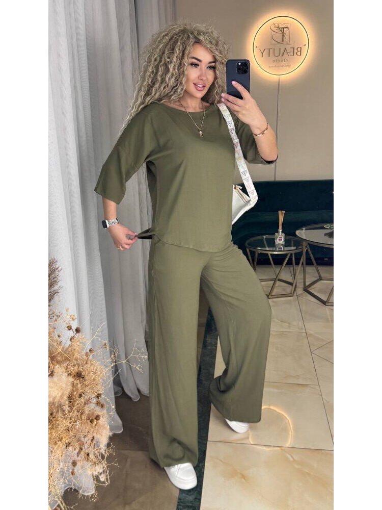 2025 Autumn & Winter Fashion Casual Two-Piece Set with Seven-Sleeve Top