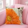 Floral Print Daisy Cushion Cover Short Plush Soft DoubleSided Printing Pillow Case Cozy Sofa Bedroom Home Decor Gift
