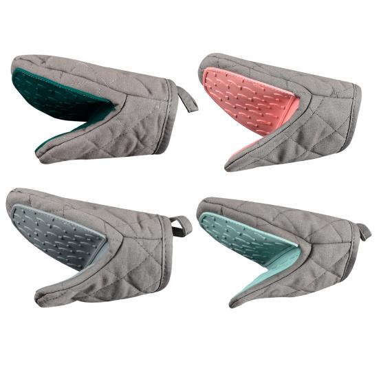 1Pc Silicone Insulated Gloves Cotton Filled Oven Mitts Heat Resistant Oven Gloves Kitchen Baking Grilling Helper
