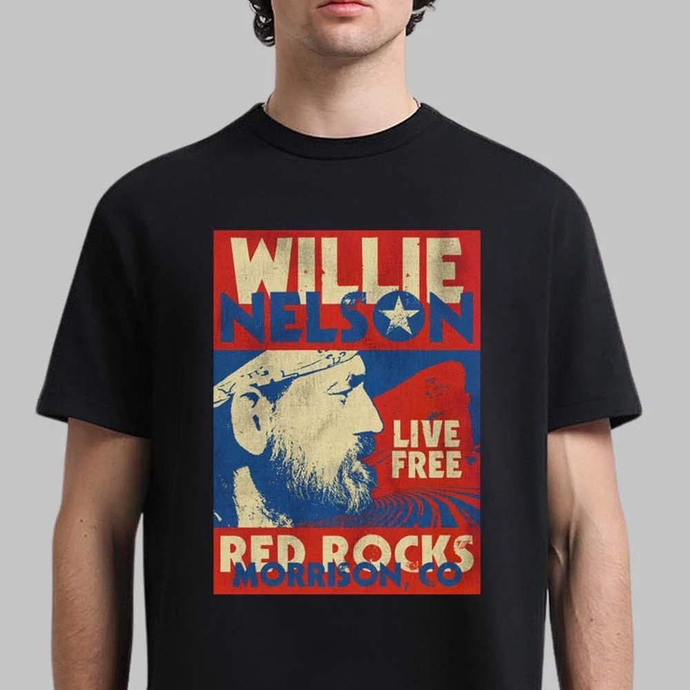 

Willie Nelson Live in Morrison Colorado 2025 Collection T-Shirt All Size S-4XL High-end Luxury Is for Both Men and Women Top Y2k 4XL