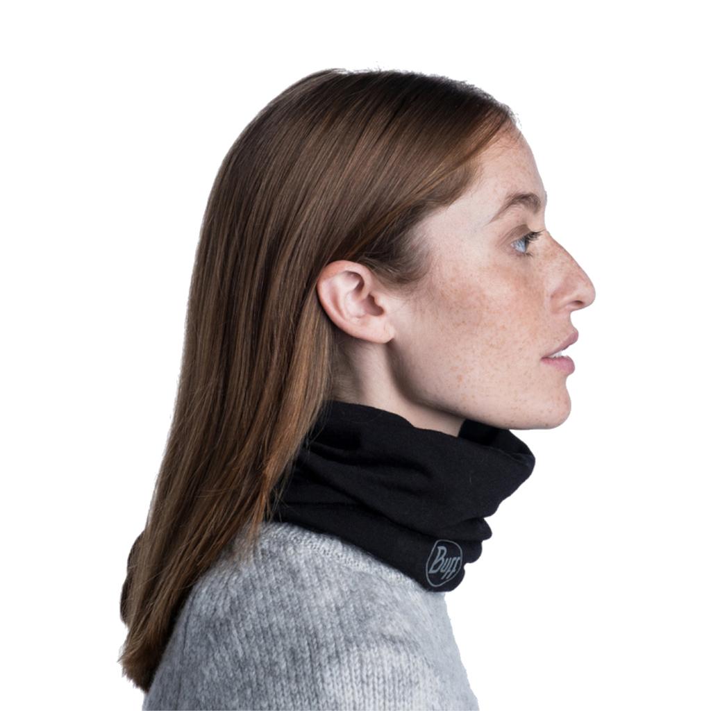 Buff Merino Midweight Tube Scarf, Unisex black Neck warmer