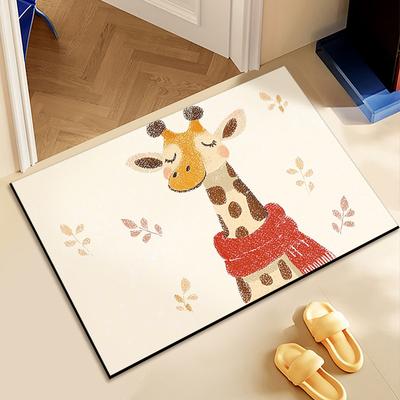Cartoon Animal Bathroom Mat Absorbent Non-slip Quick Drying Mat Household Toilet Mat Mat for The Door of The Bathroom
