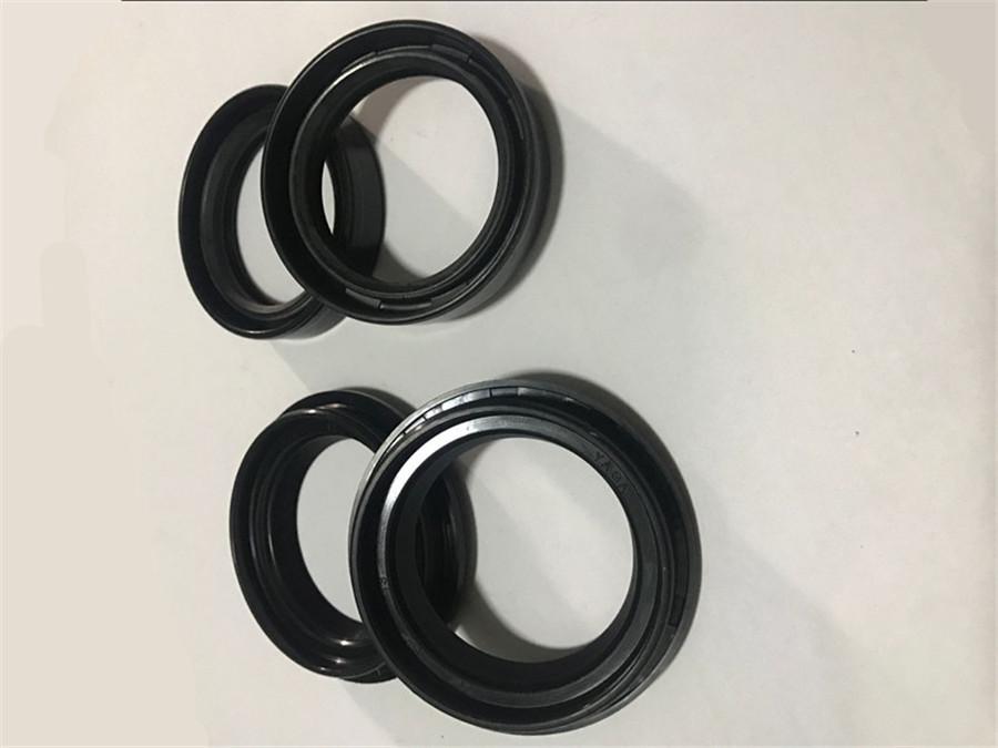 4 Pcs Motorcycle ATV Front Fork Damper Oil Seal + Dust Seals 41x54x11mm Black