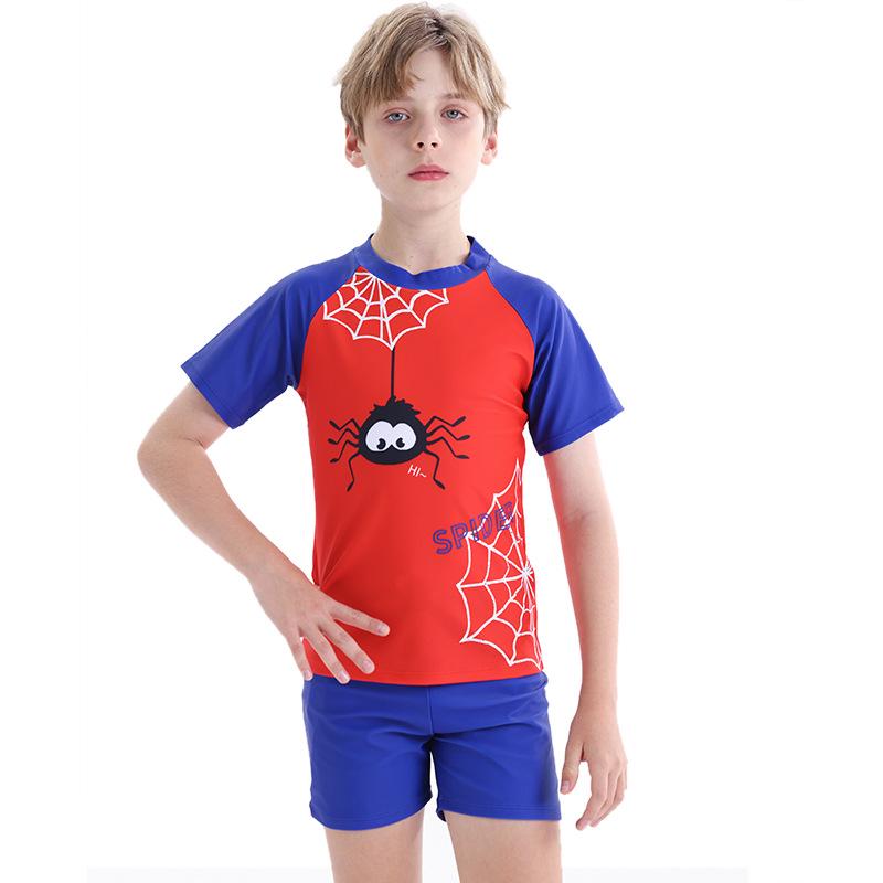 2025 Boys' Swim Training Suit: Quick-Dry, Sun-Protective, Split Design for Kids