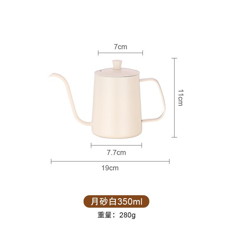 350ml 600ml Silver Black Stainless Coffee Kettle Coffee Long Mouth Kettle Drip Pot