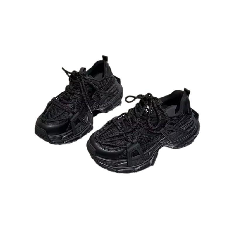 Platform-soled Dad Shoes Women's 2025 Autumn New Mesh Retro Color Matching Versatile Height-enhancing Small Casual Sports Shoes