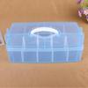 Plastic Box Rectangular Transparent Box with Handle Lid Storage Box Dustproof Jewelry Storage Case Container for Nail